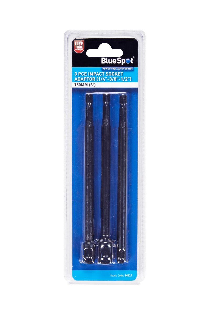 BLUE SPOT TOOLS 3 PCE 150MM (6") IMPACT SOCKET ADAPTOR (1/4"-3/8"-1/2") - Premium Automotive from BLUE SPOT - Just £9.49! Shop now at Bargain LAB