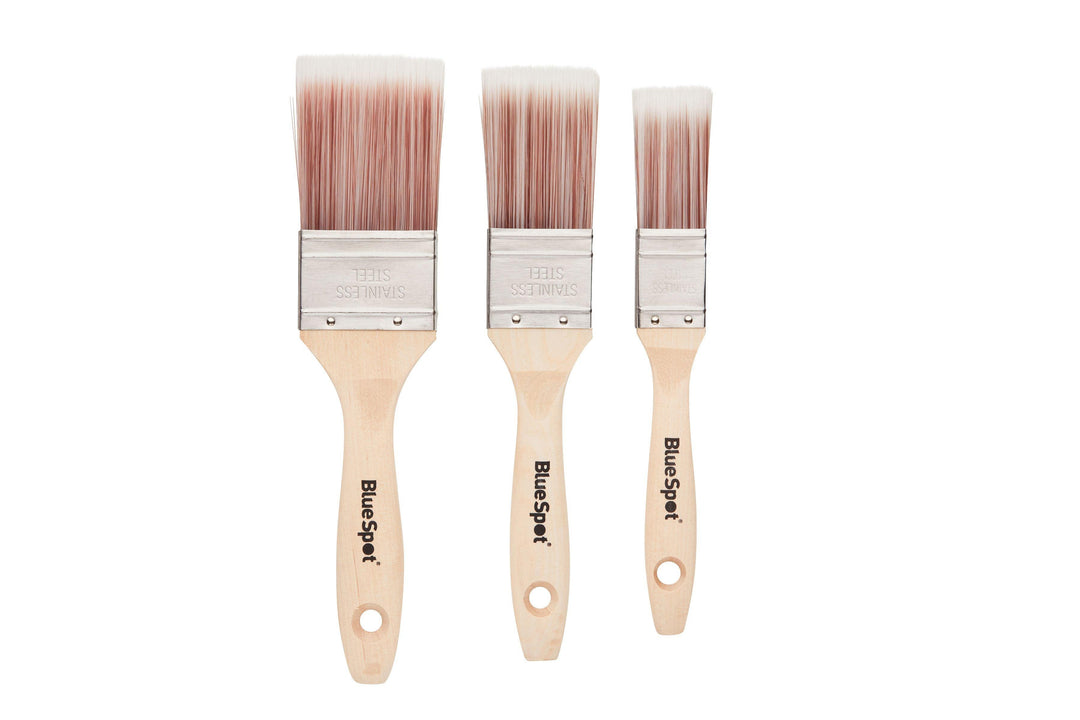 BLUE SPOT TOOLS 3 PCE SYNTHETIC PAINT BRUSH SET (1”, 1 ½” AND 2”) - Premium Decorating from BLUE SPOT - Just £7.99! Shop now at Bargain LAB