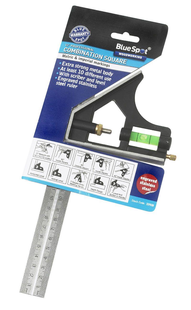 BLUE SPOT TOOLS 300MM (12") HEAVY DUTY COMBINATION SQUARE - Premium Hand Tools from BLUE SPOT - Just £8.99! Shop now at Bargain LAB