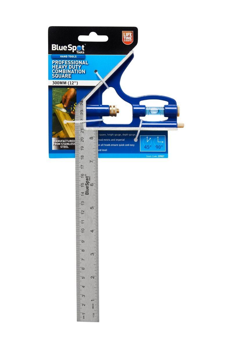 BLUE SPOT TOOLS 300MM (12") PROFESSIONAL COMBINATION SQUARE - Premium Hand Tools from BLUE SPOT - Just £13.99! Shop now at Bargain LAB