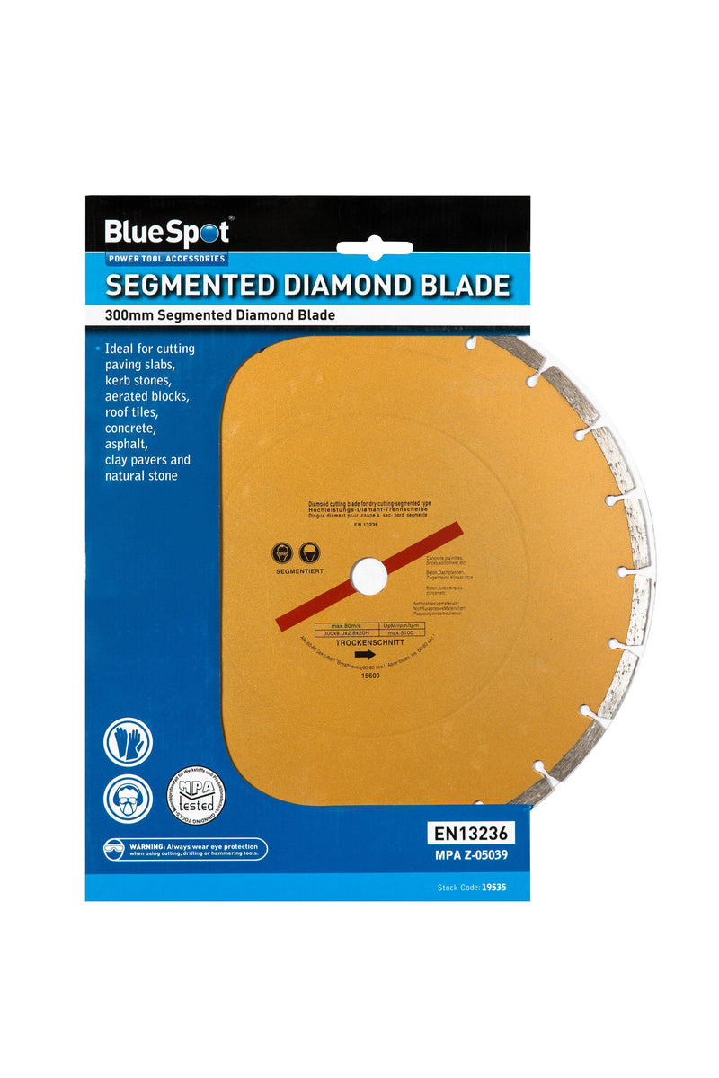 BLUE SPOT TOOLS 300MM (12") SEGMENTED GOLD DIAMOND DRY CUTTING DISC - Bargain LAB