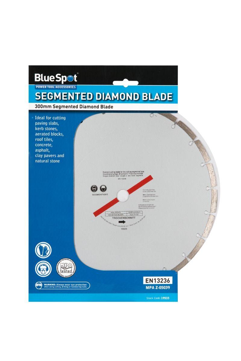 BLUE SPOT TOOLS 300MM (12") SEGMENTED SILVER DIAMOND DRY CUTTING DISC - Bargain LAB