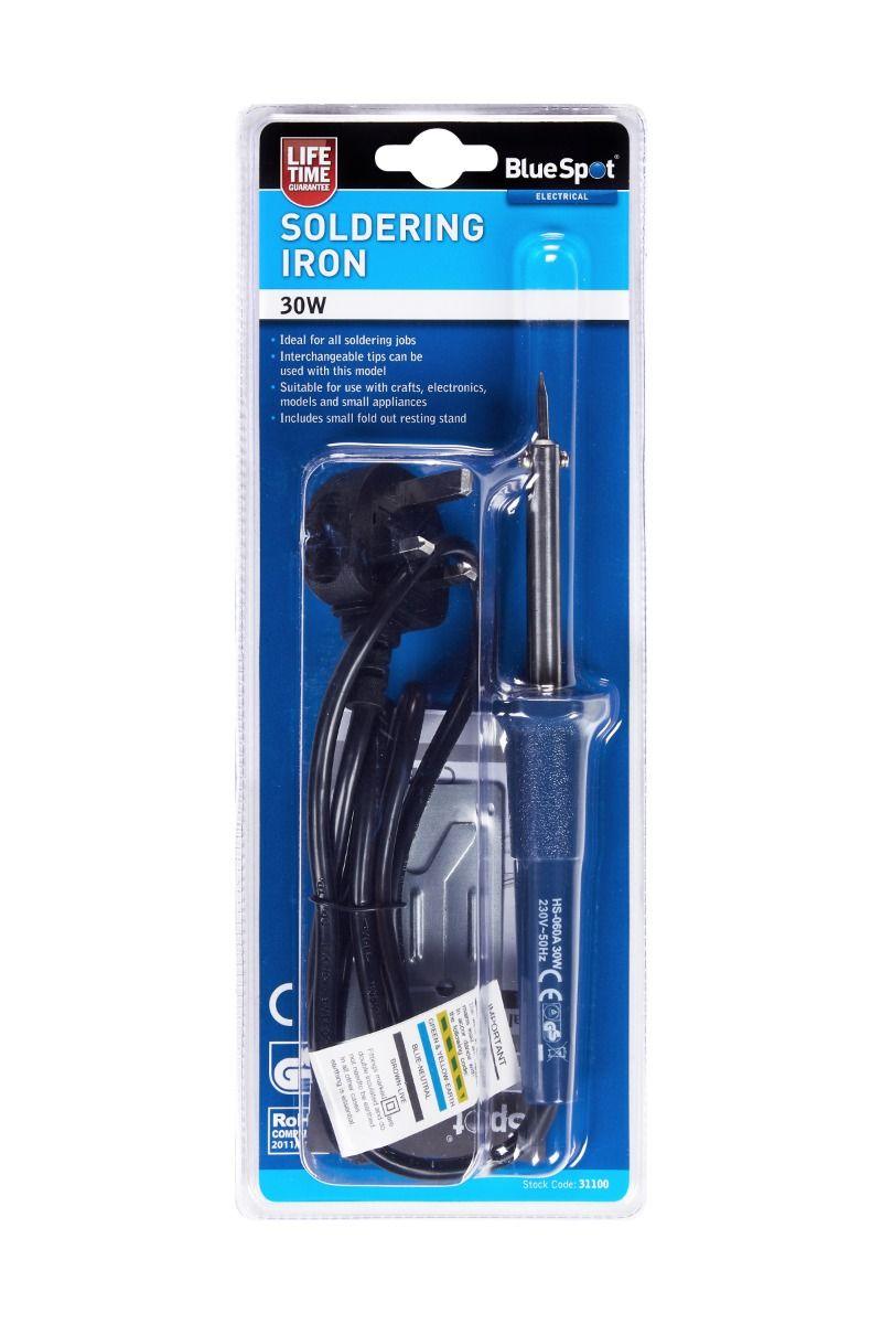 BLUE SPOT TOOLS 30W SOLDERING IRON - Premium Hand Tools from BLUE SPOT - Just £11.99! Shop now at Bargain LAB