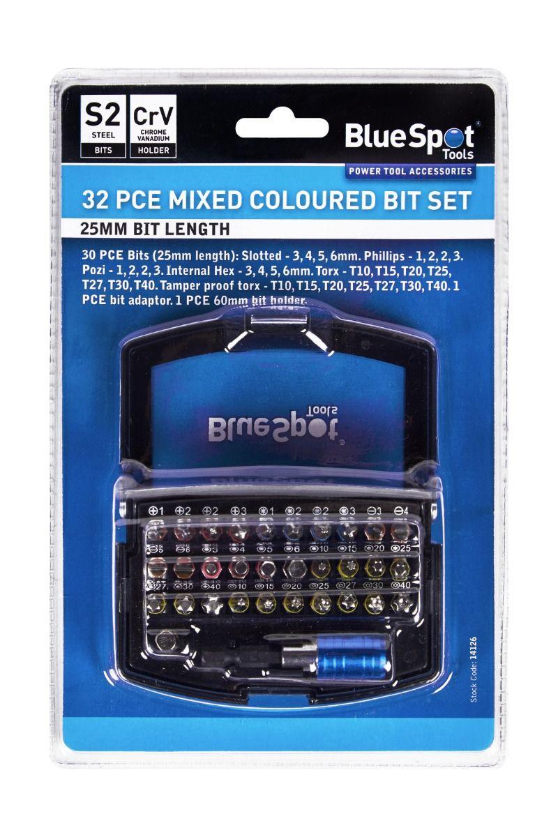 BLUE SPOT TOOLS 32 PCE MIXED COLOURED BIT SET - Premium Hand Tools from BLUE SPOT - Just £8.99! Shop now at Bargain LAB