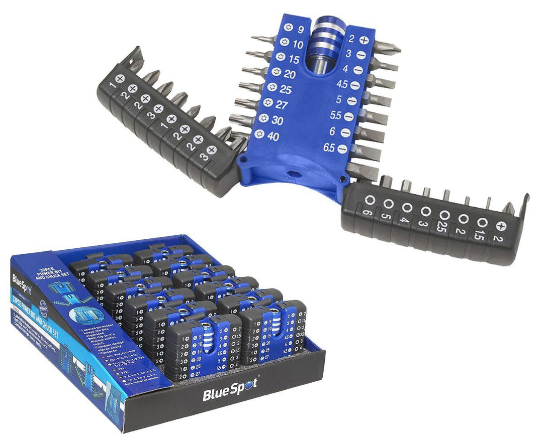 BLUE SPOT TOOLS 33 PCE COMPACT SCREWDRIVER BIT SET WITH CHUCK - Premium Hand Tools from BLUE SPOT - Just £9.59! Shop now at Bargain LAB