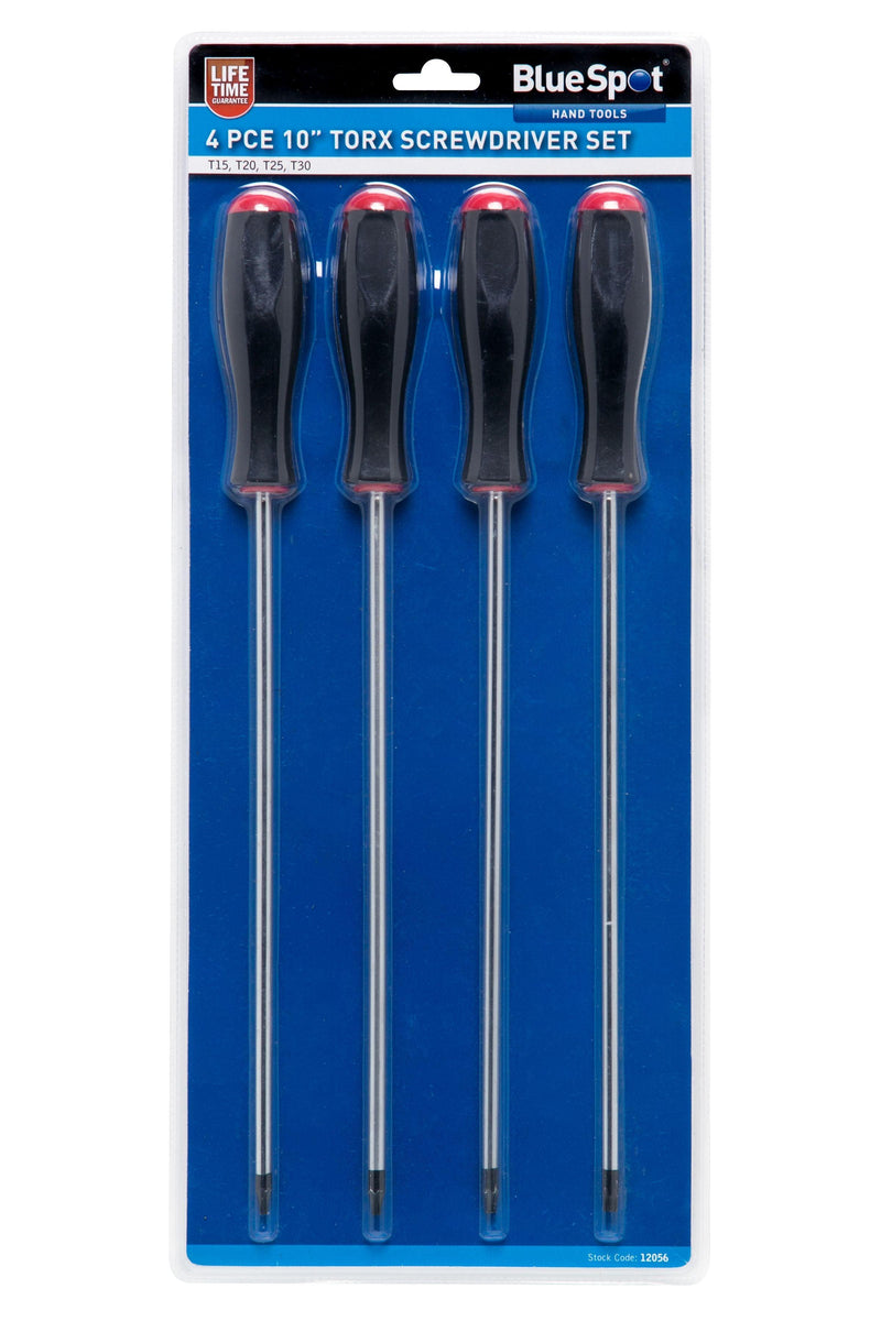 BLUE SPOT TOOLS 4 PCE 10” TORX SCREWDRIVER SET - Premium Hand Tools from BLUE SPOT - Just £9.95! Shop now at Bargain LAB