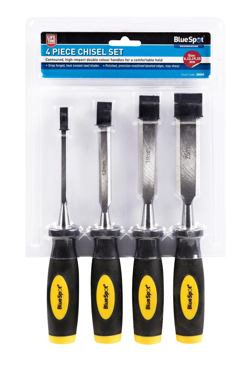 BLUE SPOT TOOLS 4 PCE CHISEL SET - Premium Building Tools from BLUE SPOT - Just £12.99! Shop now at Bargain LAB