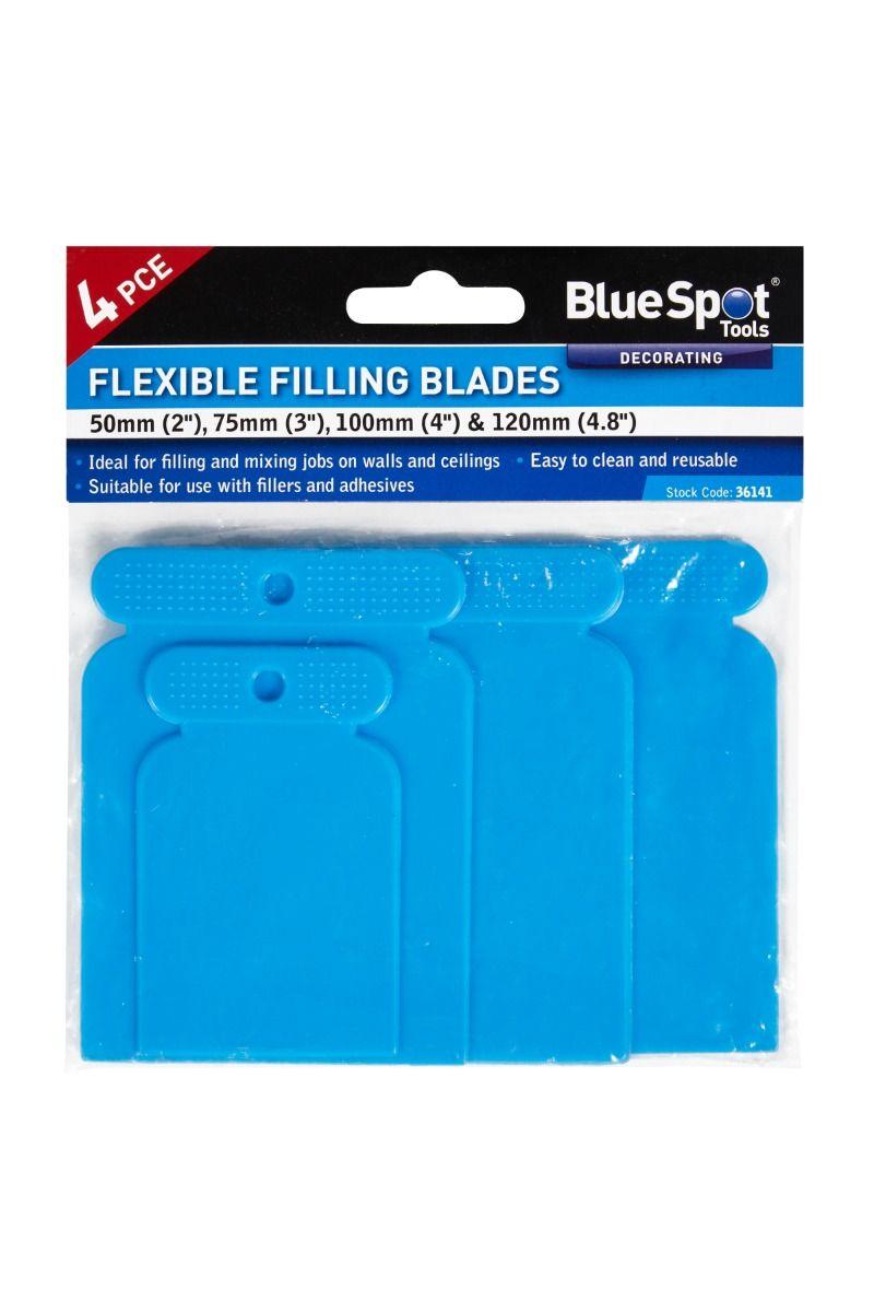 BLUE SPOT TOOLS 4 PCE FLEXIBLE FILLING BLADES (PLASTIC) 50-120MM - Premium Decorating from BLUE SPOT - Just £4.79! Shop now at Bargain LAB