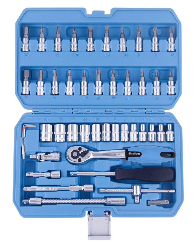 BLUE SPOT TOOLS 46 PCE 1/4" METRIC SOCKET SET (4-14MM) - Premium Automotive from BLUE SPOT - Just £34.99! Shop now at Bargain LAB