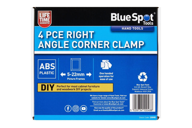 BLUE SPOT TOOLS 4PCE RIGHT ANGLE CORNER CLAMP - Premium Hand Tools from BLUE SPOT - Just £9.95! Shop now at Bargain LAB