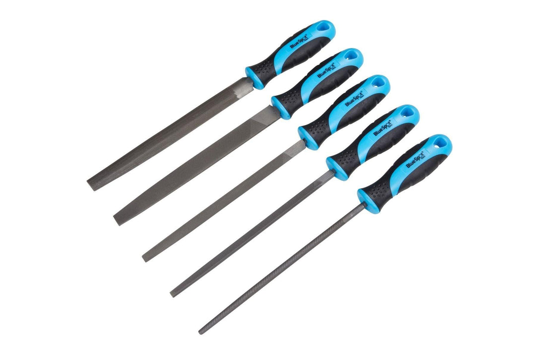 BLUE SPOT TOOLS 5 PCE 200MM (8") SOFT GRIP FILE SET - Premium Hand Tools from BLUE SPOT - Just £12.99! Shop now at Bargain LAB