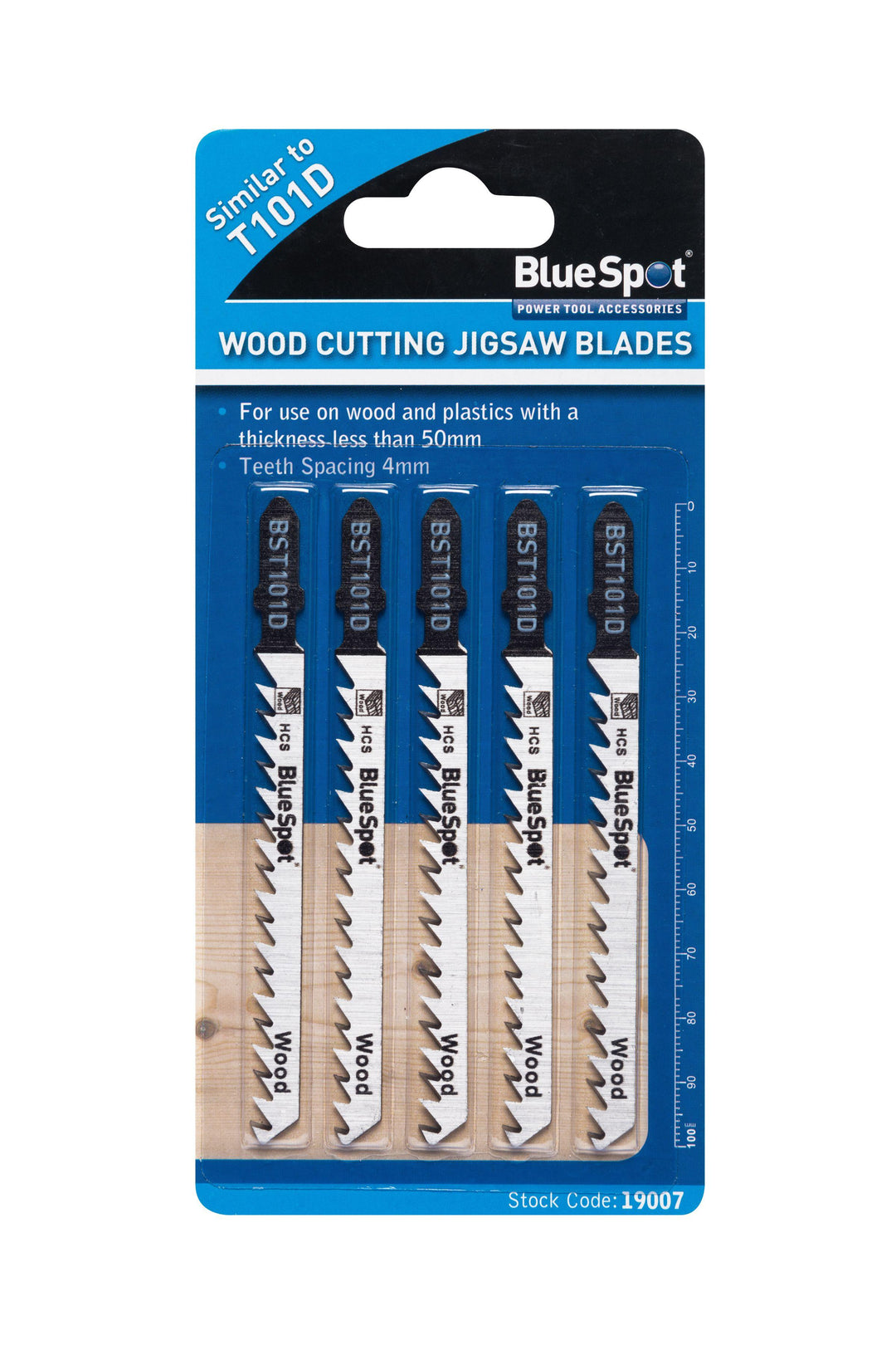 BLUE SPOT TOOLS 5 PCE HCS FAST CUT JIGSAW BLADES FOR WOOD (6 TPI) - Bargain LAB