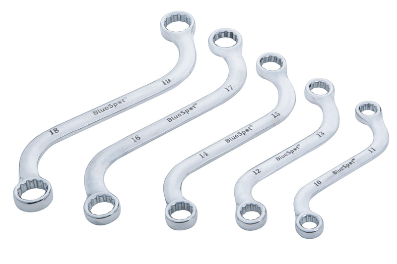 BLUE SPOT TOOLS 5 PCE METRIC S TYPE SPANNER SET (10-19MM) - Premium Automotive from BLUE SPOT - Just £12.99! Shop now at Bargain LAB