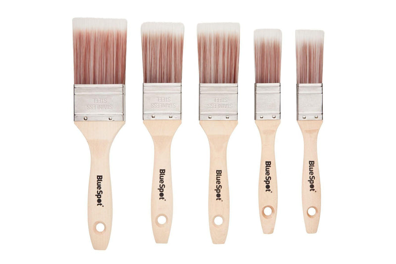 BLUE SPOT TOOLS 5 PCE SYNTHETIC PAINT BRUSH SET (2 PCE – 1”. 2 PCE – 1 ½”. 1 PCE – 2”) - Premium Decorating from BLUE SPOT - Just £9.99! Shop now at Bargain LAB