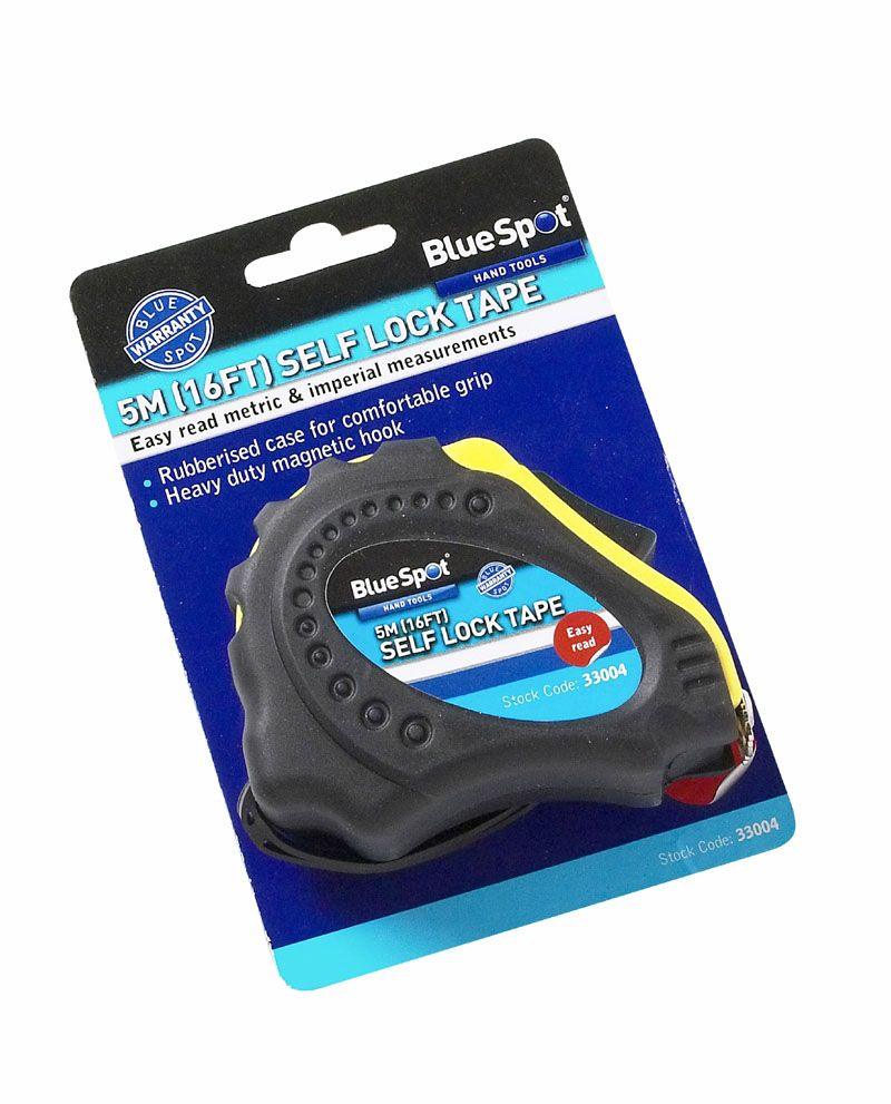 BLUE SPOT TOOLS 5M (16FT) SOFT GRIP SELF-LOCK TAPE MEASURE - Premium Hand Tools from BLUE SPOT - Just £6.89! Shop now at Bargain LAB