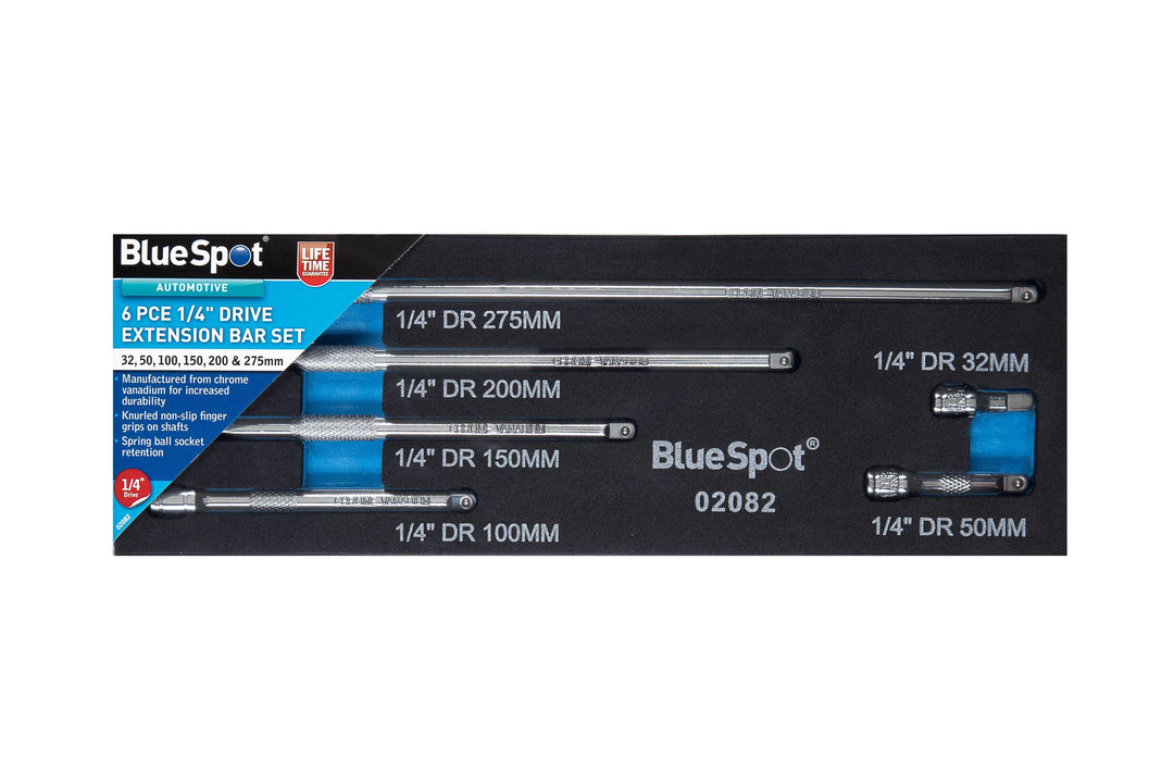 BLUE SPOT TOOLS 6 PCE 1/4" EXTENSION BAR SET (EVA FOAM) - Premium Automotive from BLUE SPOT - Just £12.99! Shop now at Bargain LAB