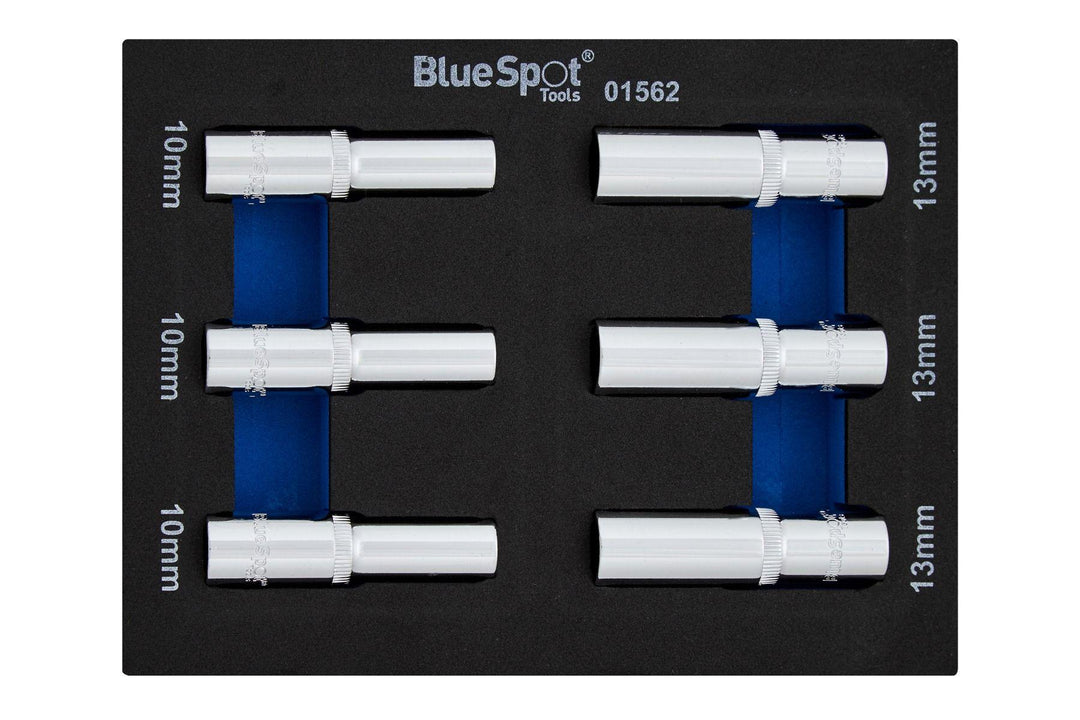 BLUE SPOT TOOLS 6 PCE 3/8" METRIC DEEP SOCKETS (10 & 13MM) (EVA FOAM) - Premium Automotive from BLUE SPOT - Just £10.95! Shop now at Bargain LAB