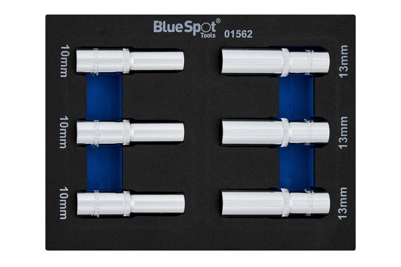 BLUE SPOT TOOLS 6 PCE 3/8" METRIC DEEP SOCKETS (10 & 13MM) (EVA FOAM) - Premium Automotive from BLUE SPOT - Just £10.95! Shop now at Bargain LAB