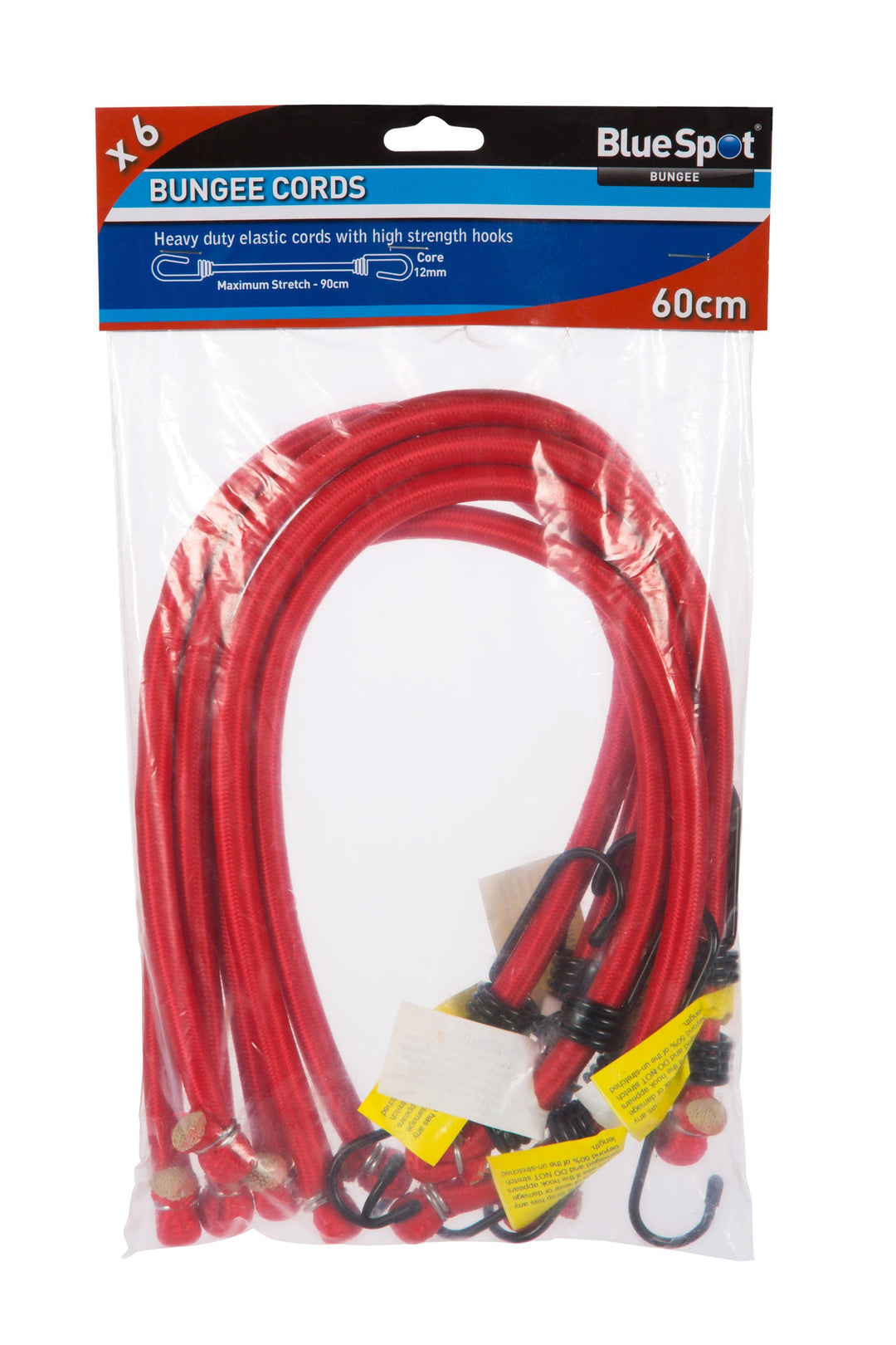 BLUE SPOT TOOLS 6 PCE 60CM BUNGEE CORD SET - Premium Bungees & Tie Downs from BLUE SPOT - Just £9.49! Shop now at Bargain LAB