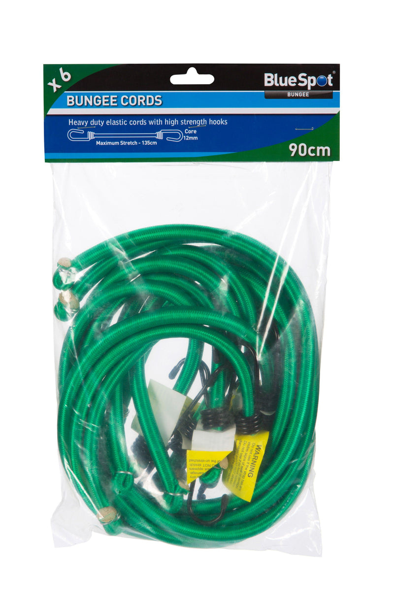 BLUE SPOT TOOLS 6 PCE 90CM BUNGEE CORD SET - Premium Bungees & Tie Downs from BLUE SPOT - Just £9.99! Shop now at Bargain LAB