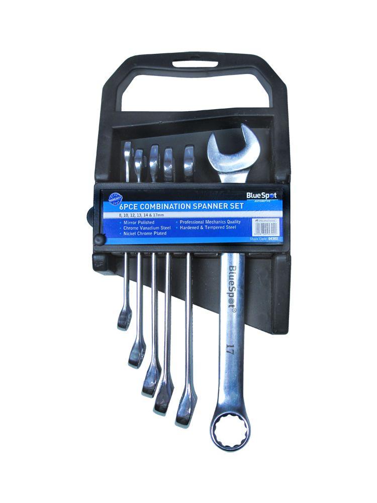 BLUE SPOT TOOLS 6 PCE METRIC COMBINATION SPANNER SET (8-17MM) - Premium Automotive from BLUE SPOT - Just £10.99! Shop now at Bargain LAB