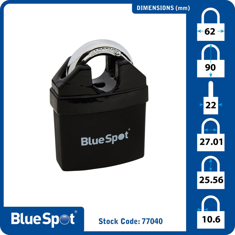 BLUE SPOT TOOLS 65MM HIGH SECURITY PADLOCK - Premium Security from BLUE SPOT - Just £12.99! Shop now at Bargain LAB