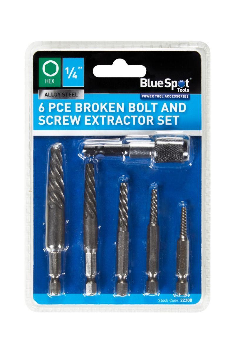 BLUE SPOT TOOLS 6PCE BROKEN BOLT AND SCREW EXTRACTOR SET - Premium Engineering and Metalwork from BLUE SPOT - Just £7.99! Shop now at Bargain LAB