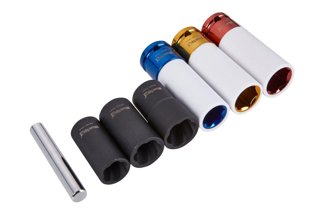 BLUE SPOT TOOLS 7 PCE ½” WHEEL NUT IMPACT SOCKET SET (17, 19, 21MM) - Premium Automotive from BLUE SPOT - Just £32.99! Shop now at Bargain LAB