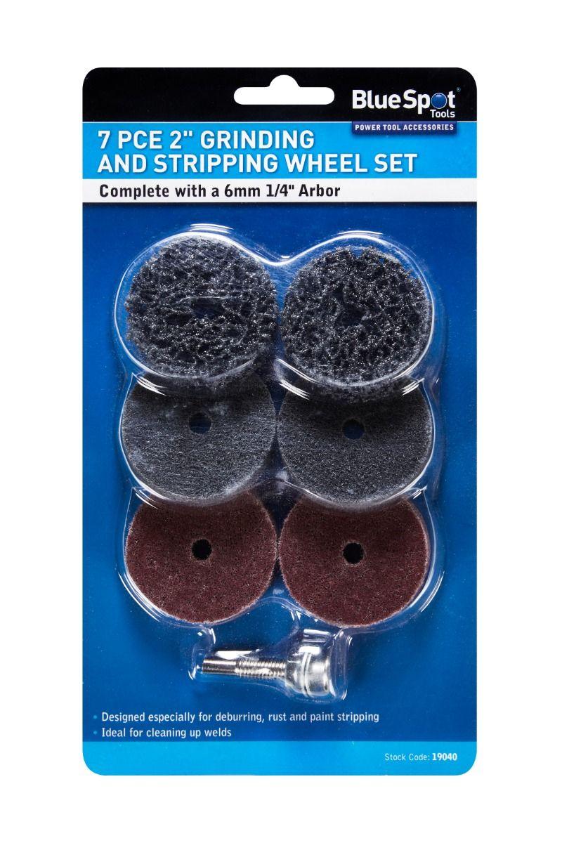 BLUE SPOT TOOLS 7PCE 2" GRINDING AND STRIPPING WHEEL SET - Bargain LAB