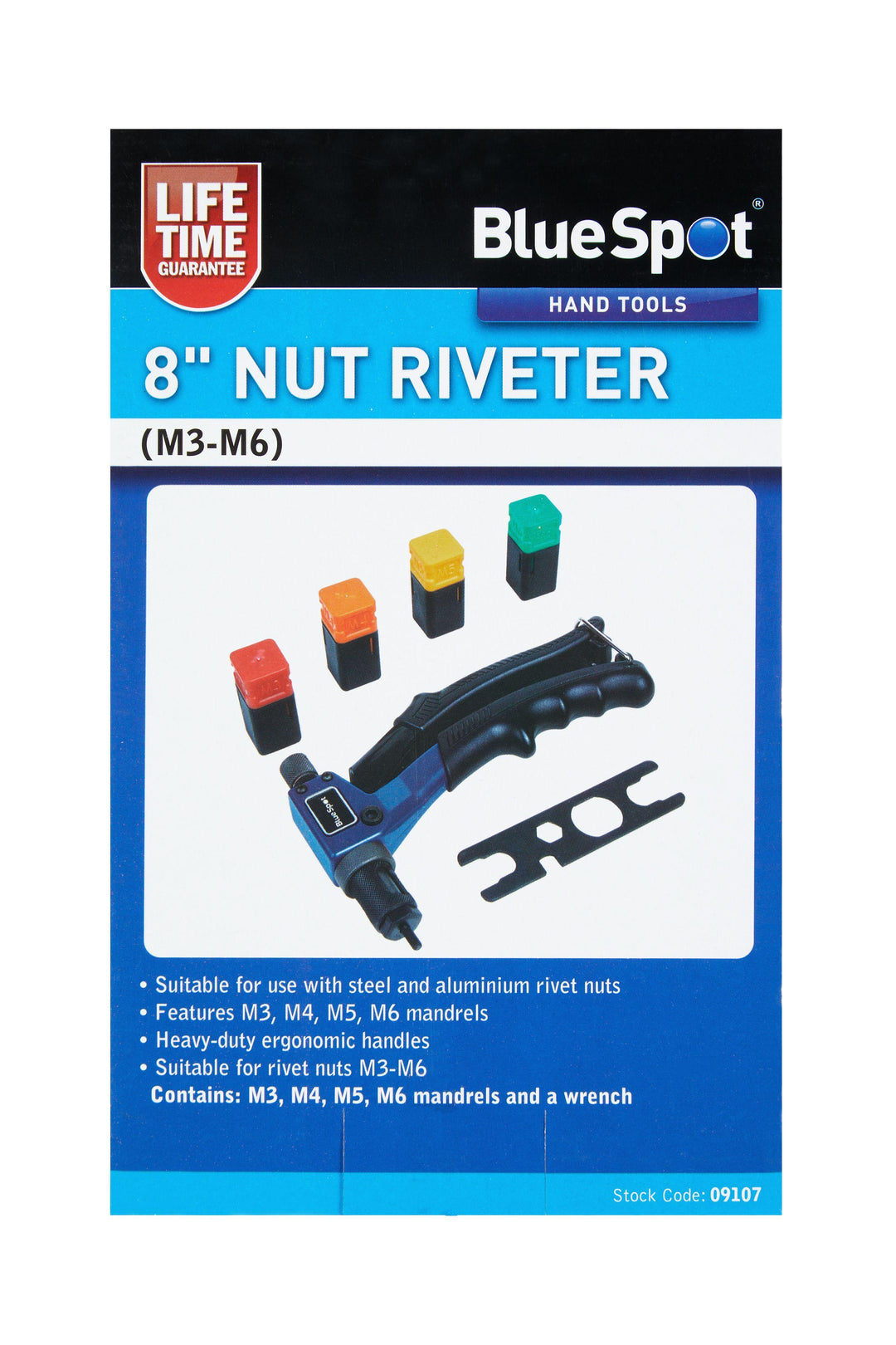 BLUE SPOT TOOLS 8" NUT RIVETER (M3-M6) - Premium Engineering and Metalwork from BLUE SPOT - Just £31.59! Shop now at Bargain LAB