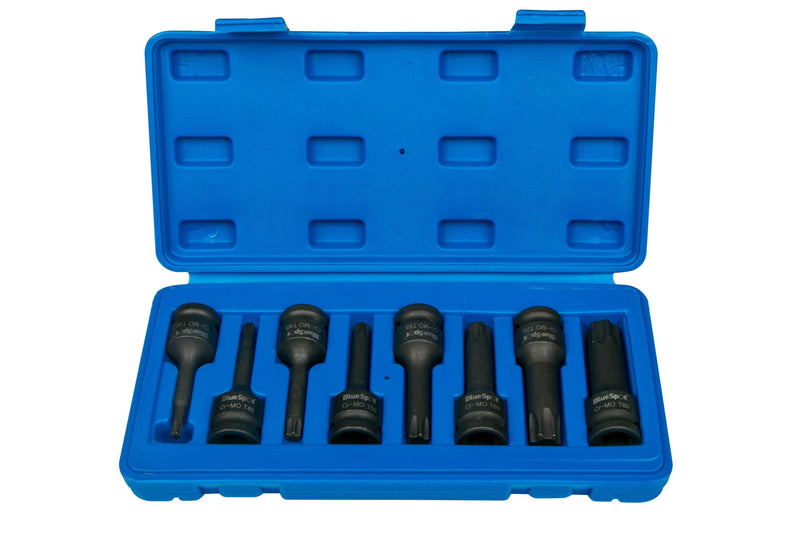 BLUE SPOT TOOLS 8 PCE 1/2" IMPACT TORX SOCKETS (T30-T80) - Premium Automotive from BLUE SPOT - Just £23.99! Shop now at Bargain LAB