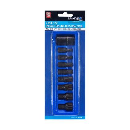 BLUE SPOT TOOLS 9 PCE 1/2" IMPACT SPLINE BITS (M6-M18) - Premium Automotive from BLUE SPOT - Just £9.95! Shop now at Bargain LAB