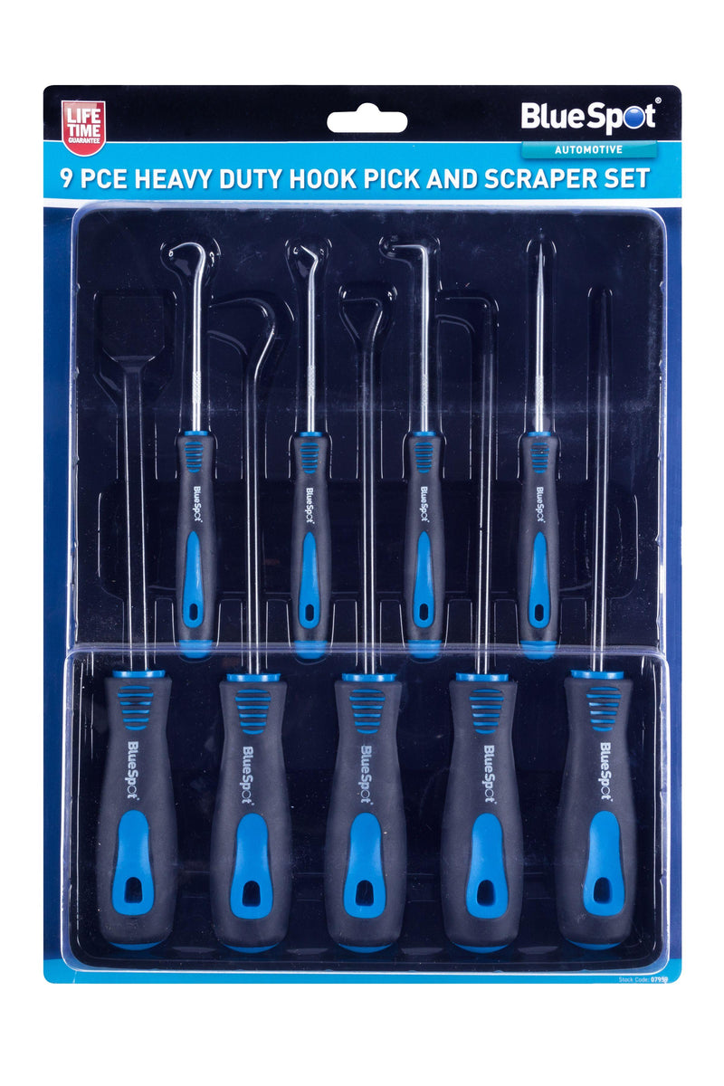 BLUE SPOT TOOLS 9 PCE HEAVY DUTY HOOK PICK AND SCRAPER SET - Premium Automotive from BLUE SPOT - Just £16.99! Shop now at Bargain LAB