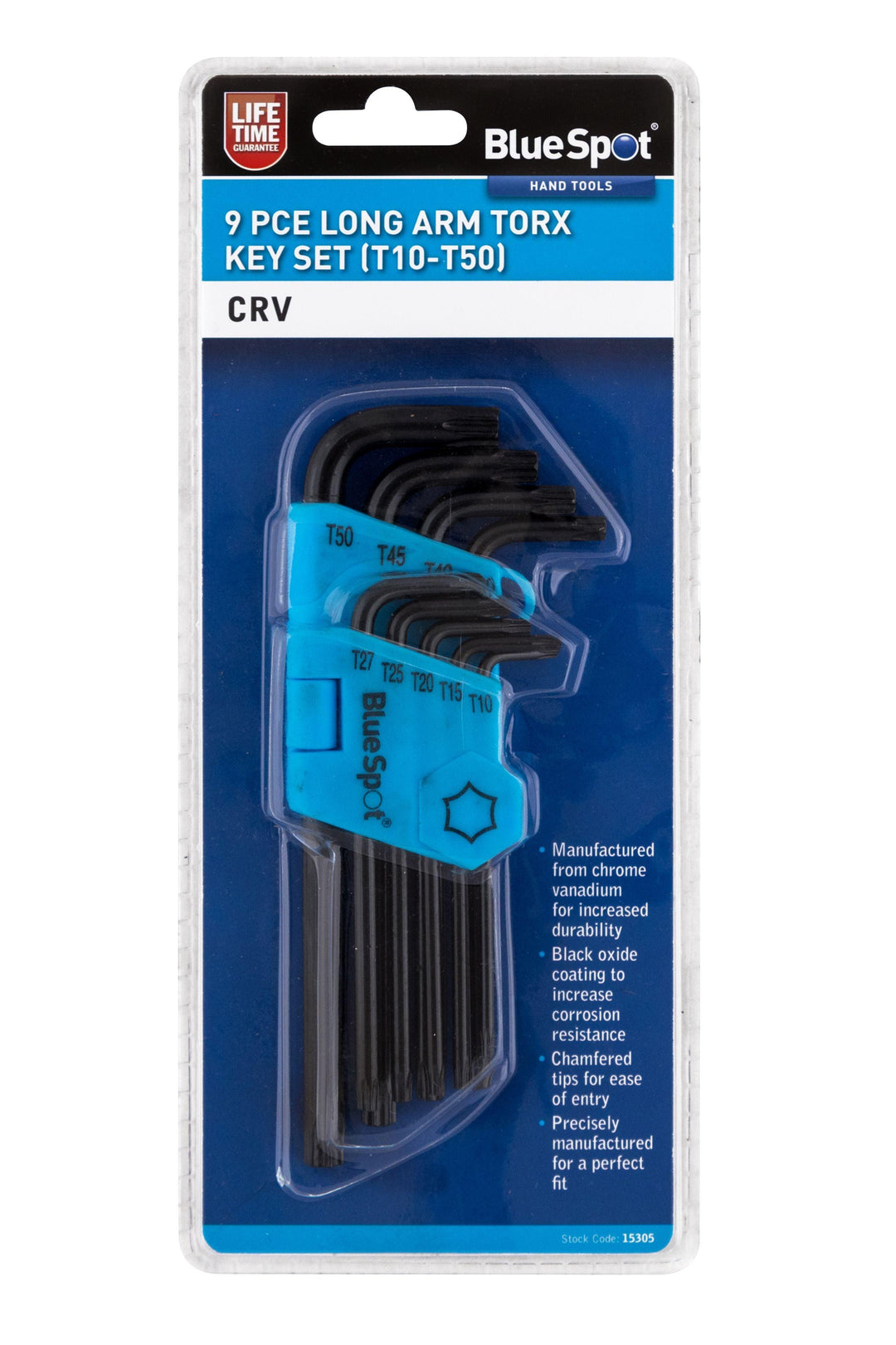 BLUE SPOT TOOLS 9 PCE LONG ARM TORX KEY SET (T10-T50) - Premium Hand Tools from BLUE SPOT - Just £9.95! Shop now at Bargain LAB