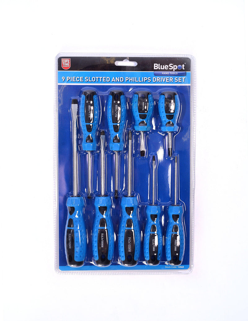 BLUE SPOT TOOLS 9 PCE SCREWDRIVER SET - Premium Hand Tools from BLUE SPOT - Just £13.99! Shop now at Bargain LAB