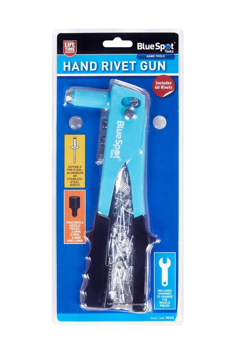 BLUE SPOT TOOLS HAND RIVET GUN WITH RIVETS - Premium Engineering and Metalwork from BLUE SPOT - Just £9.99! Shop now at Bargain LAB