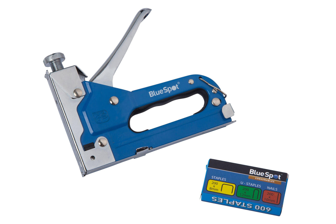 BLUE SPOT TOOLS HEAVY DUTY 3-WAY STAPLE GUN - Premium Hand Tools from BLUE SPOT - Just £10.49! Shop now at Bargain LAB