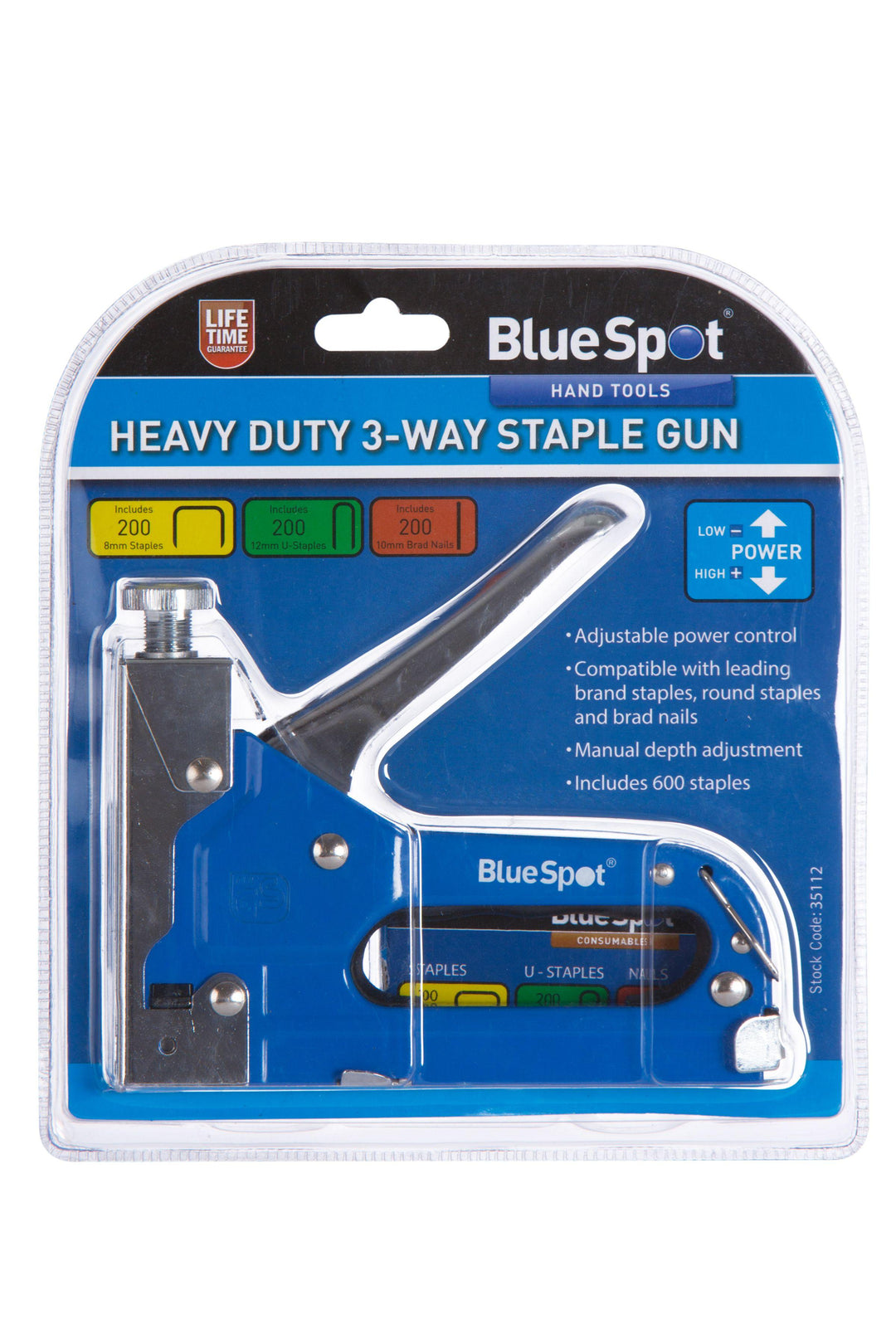 BLUE SPOT TOOLS HEAVY DUTY 3-WAY STAPLE GUN - Premium Hand Tools from BLUE SPOT - Just £10.49! Shop now at Bargain LAB