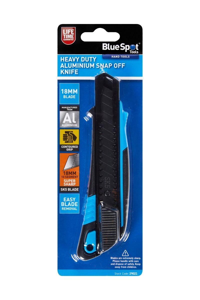 BLUE SPOT TOOLS HEAVY DUTY ALUMINIUM SNAP OFF KNIFE 18MM BLADE - Premium Hand Tools from BLUE SPOT - Just £5.69! Shop now at Bargain LAB