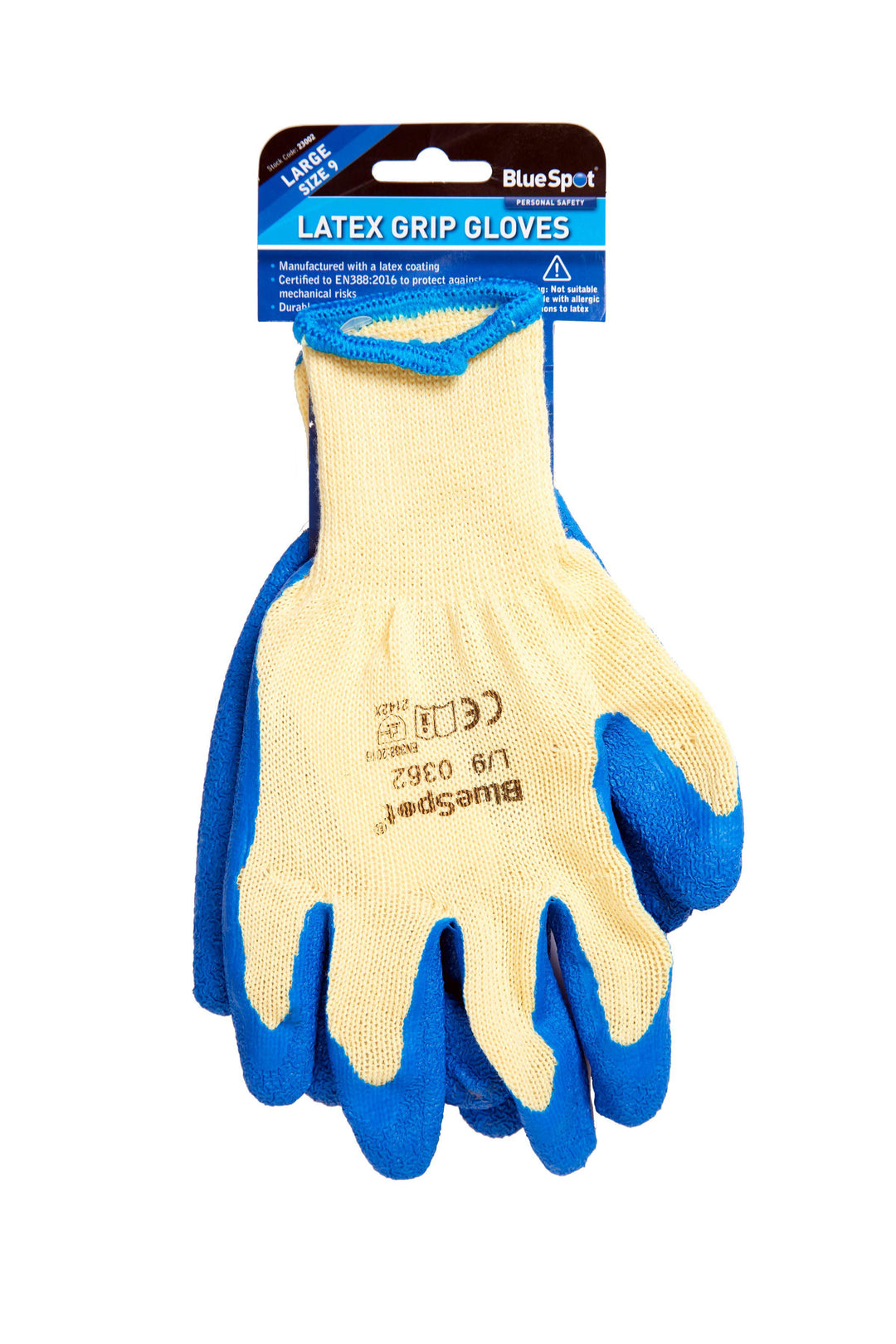 BLUE SPOT TOOLS LATEX GRIP GLOVES (LARGE) - Premium Building Tools from BLUE SPOT - Just £5.19! Shop now at Bargain LAB