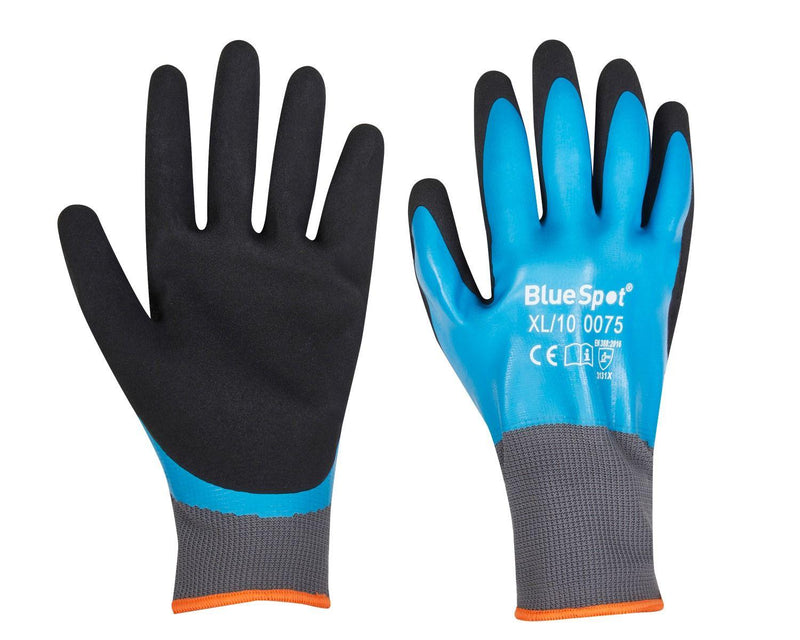 BLUE SPOT TOOLS LATEX WATER RESISTANT GLOVES (XL) - Premium Building Tools from BLUE SPOT - Just £6.49! Shop now at Bargain LAB