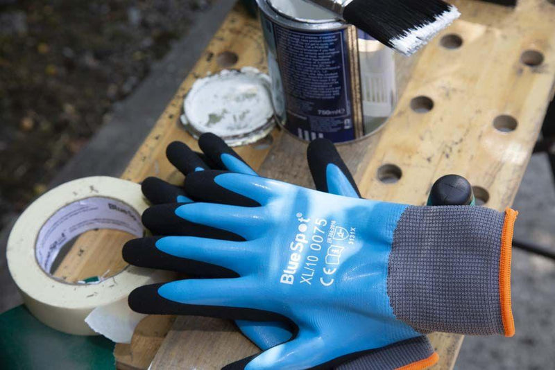 BLUE SPOT TOOLS LATEX WATER RESISTANT GLOVES (XL) - Premium Building Tools from BLUE SPOT - Just £6.49! Shop now at Bargain LAB