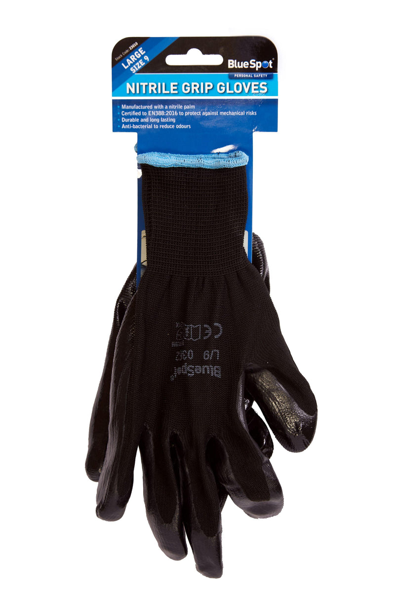 BLUE SPOT TOOLS NITRILE GRIP GLOVES (LARGE) - Premium Building Tools from BLUE SPOT - Just £4.79! Shop now at Bargain LAB