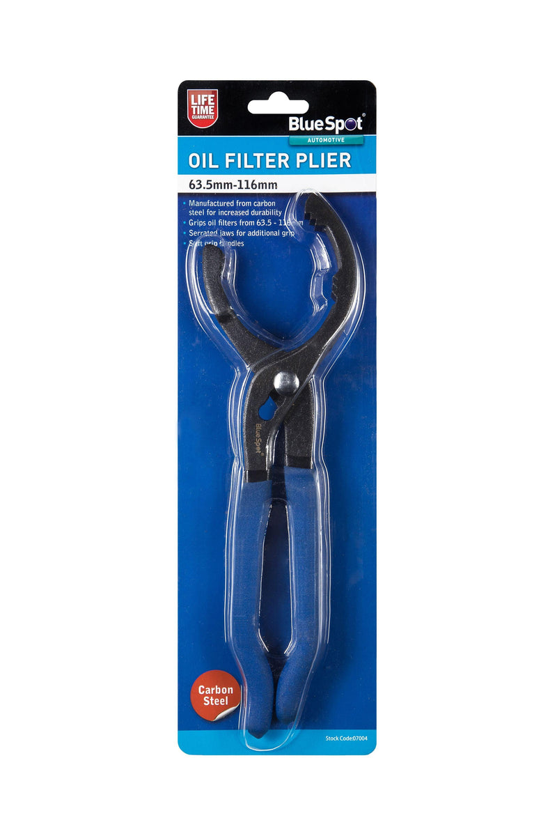 BLUE SPOT TOOLS OIL FILTER PLIERS (63.5MM-116MM) - Premium Automotive from BLUE SPOT - Just £11.49! Shop now at Bargain LAB