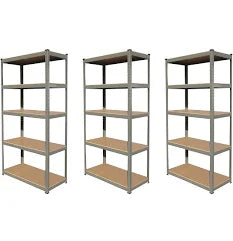 HILKA Three Sets 265kg 5 Tier Boltless Shelving