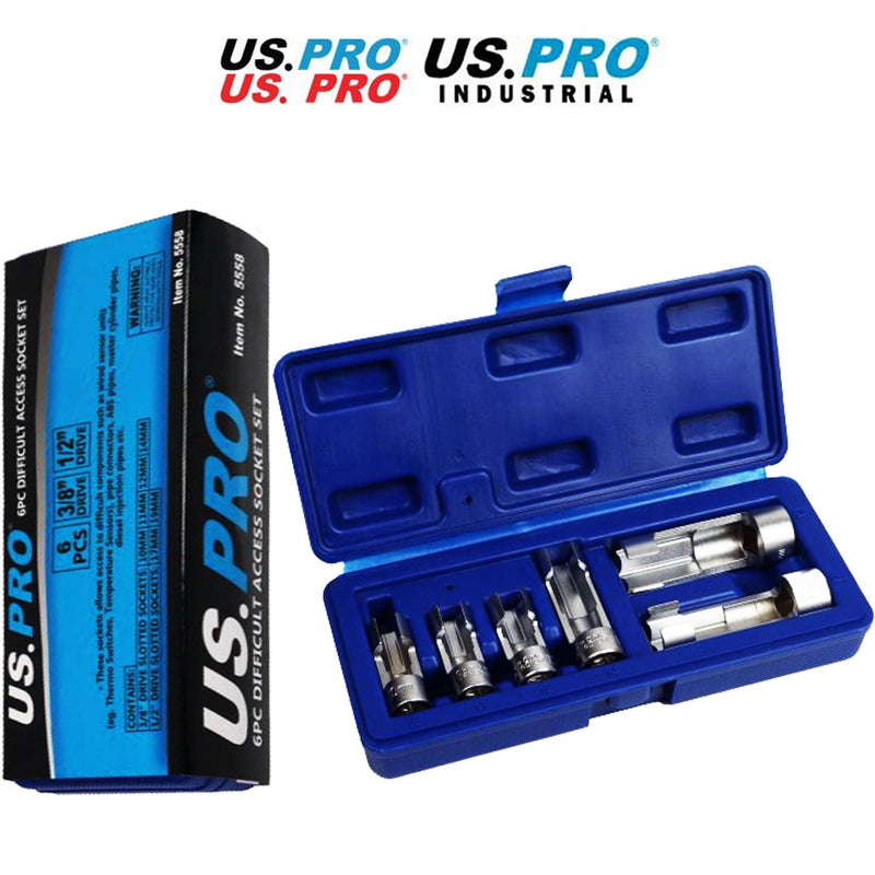 US PRO 6PC DIFFICULT ACCESS SOCKET SET 10 - 19MM - Bargain LAB